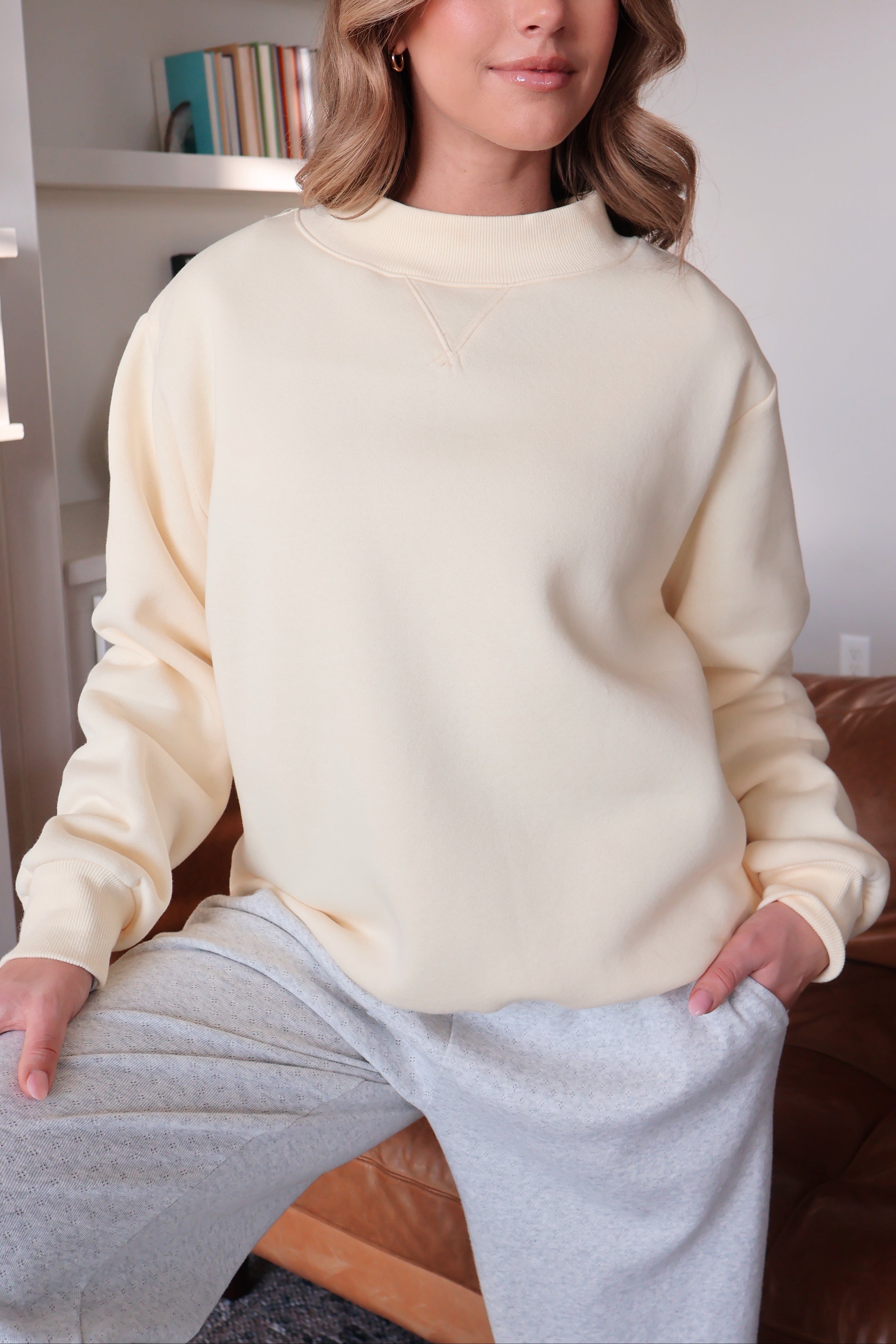 On Repeat Mockneck Pullover in Butter