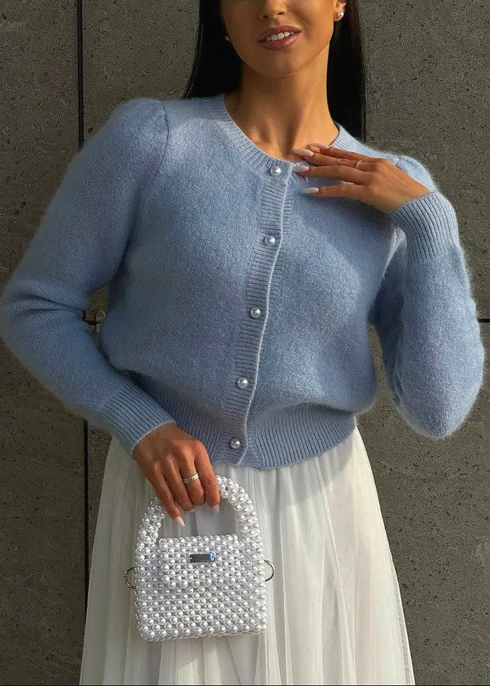 Solid Minimalist Relaxed Long Sleeve Knit Cardigan
