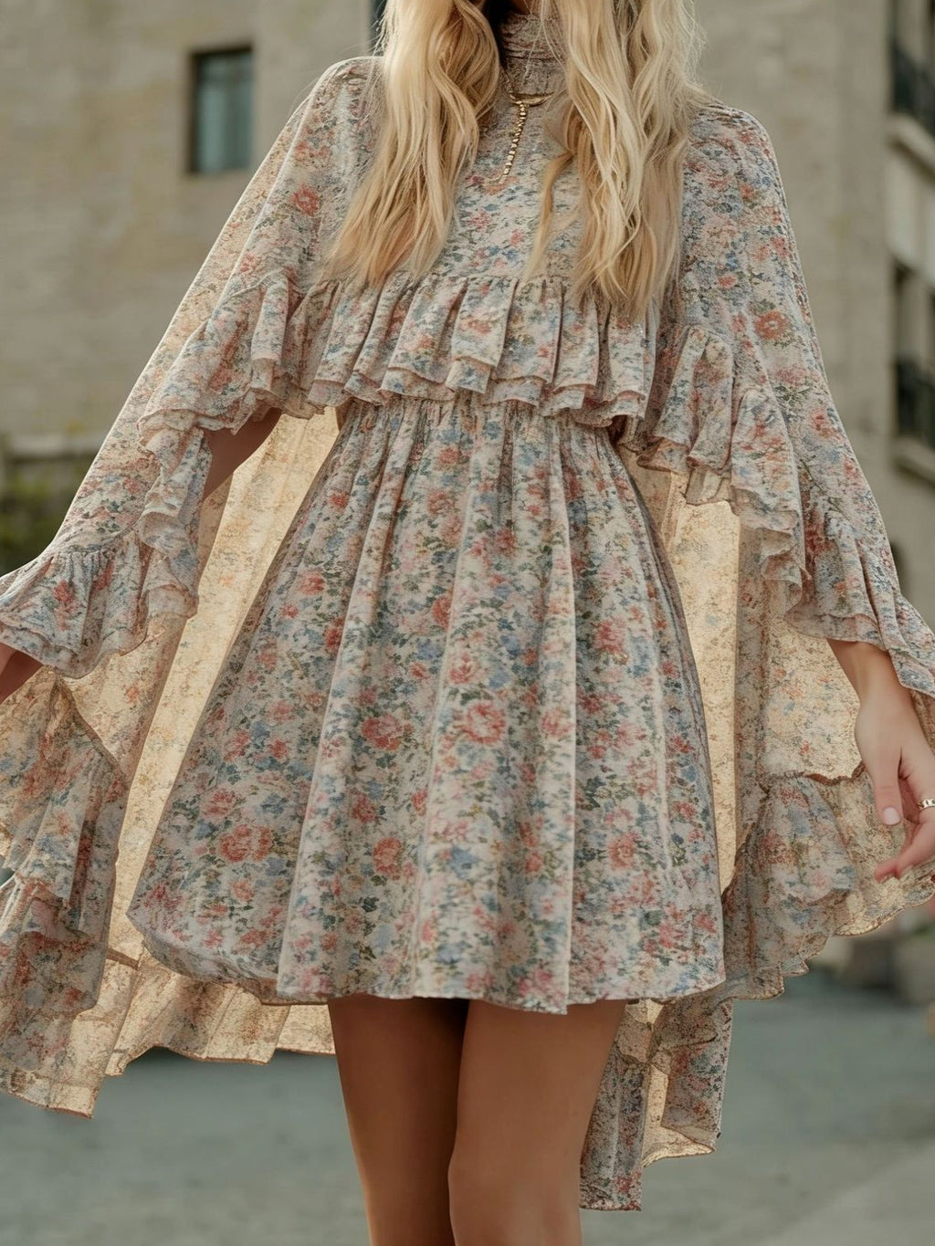 Elegant Chiffon Dress Fashion Inner Match Strap Two-Piece Set