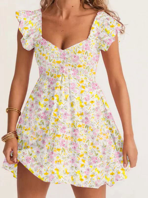 Frill pleated dress
