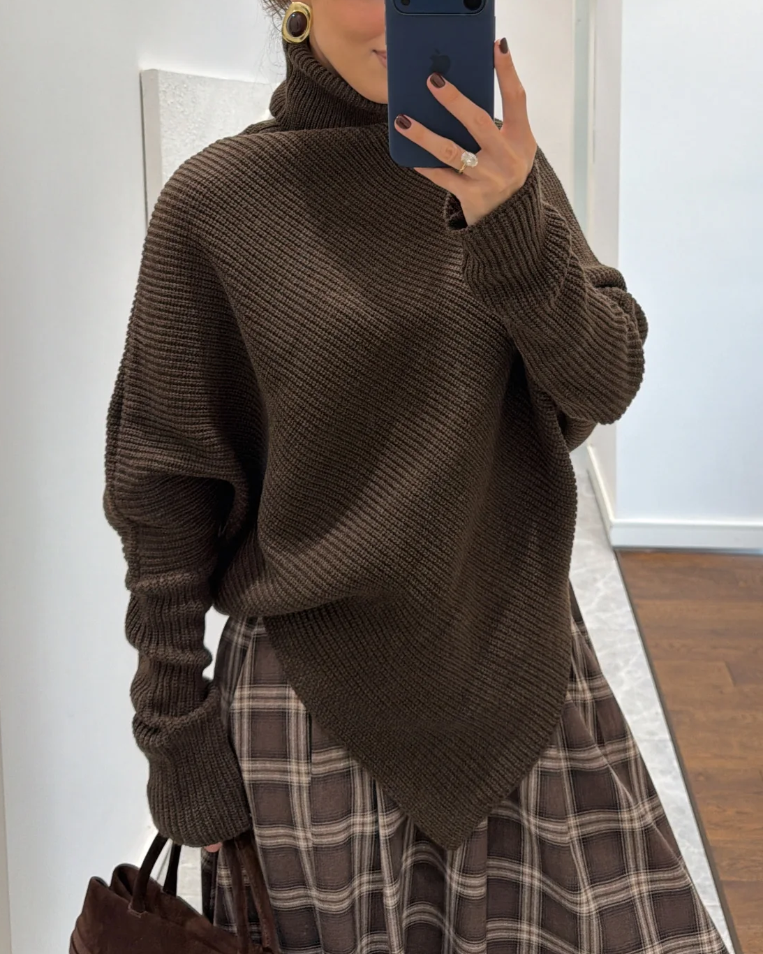 Batwing Sleeve Turtleneck Oversized Knit Sweater