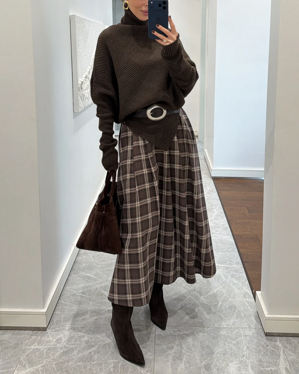 Batwing Sleeve Turtleneck Oversized Knit Sweater