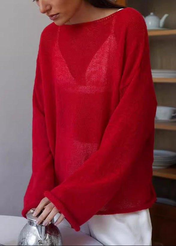 Lightweight See Through Knit Blouse