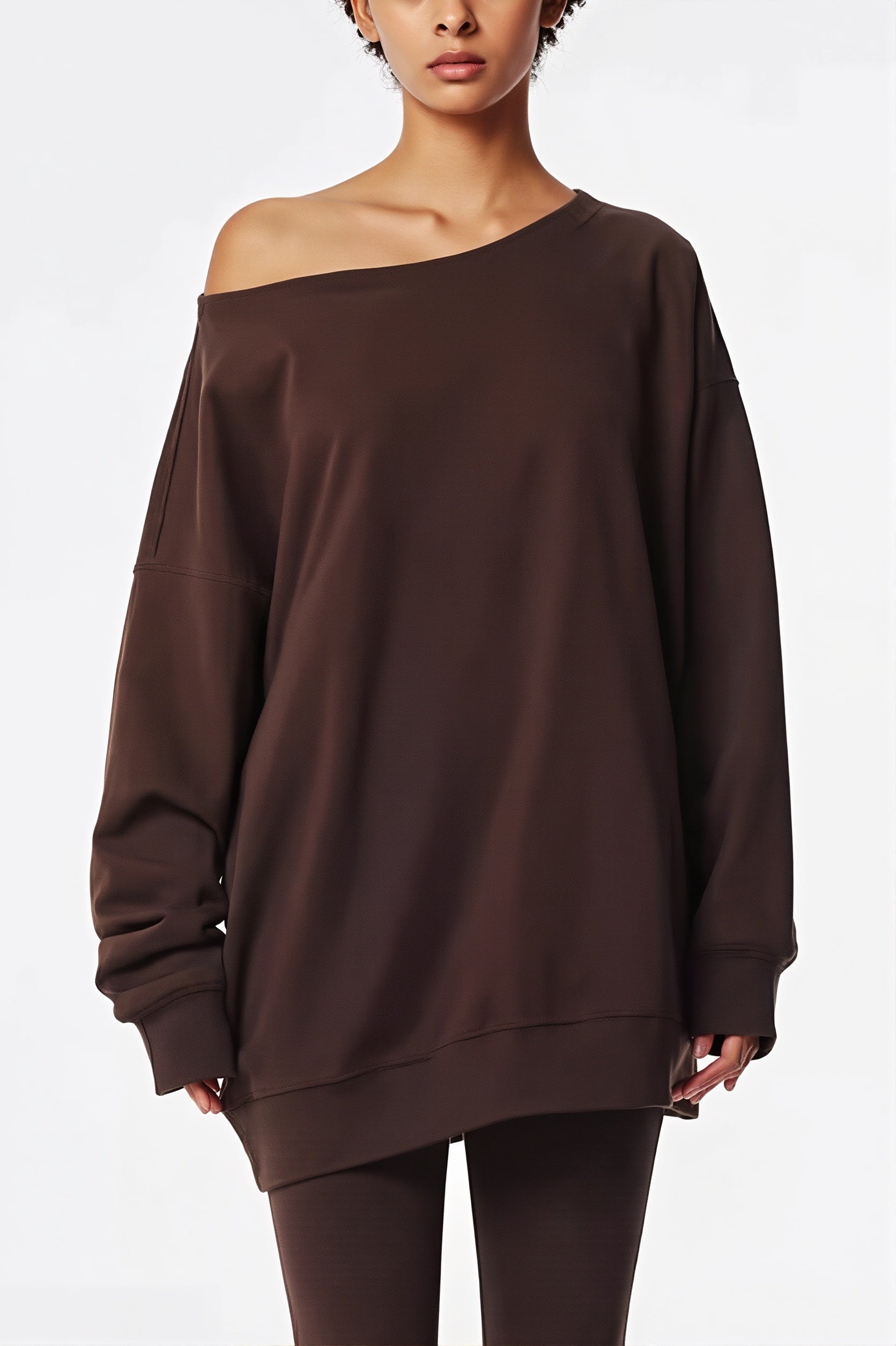 Off Shoulder Oversized Pullover Sweatshirt