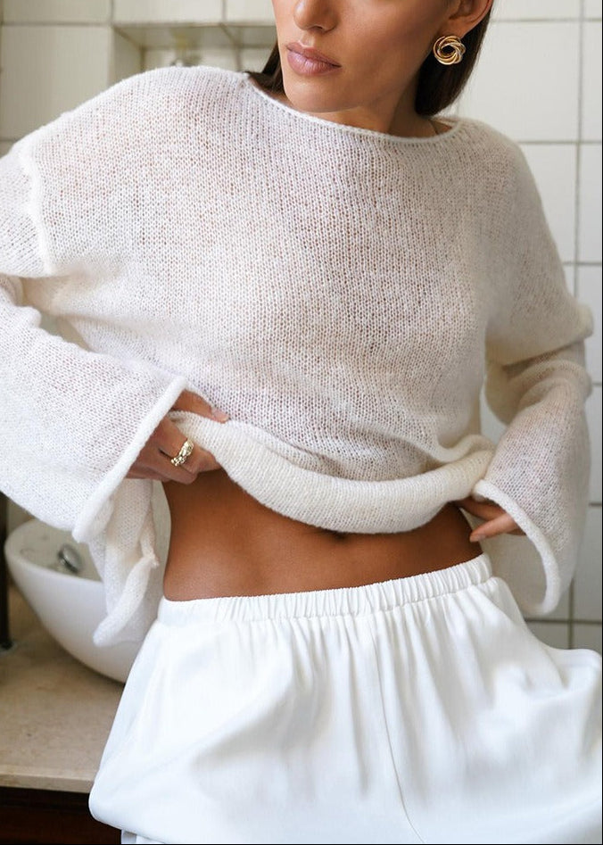 Lightweight See Through Knit Blouse