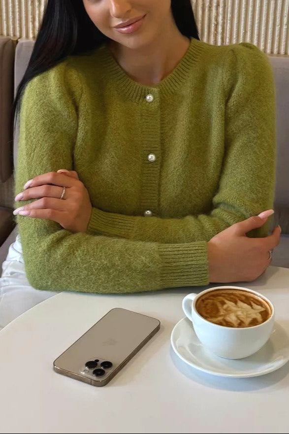 Solid Minimalist Relaxed Long Sleeve Knit Cardigan