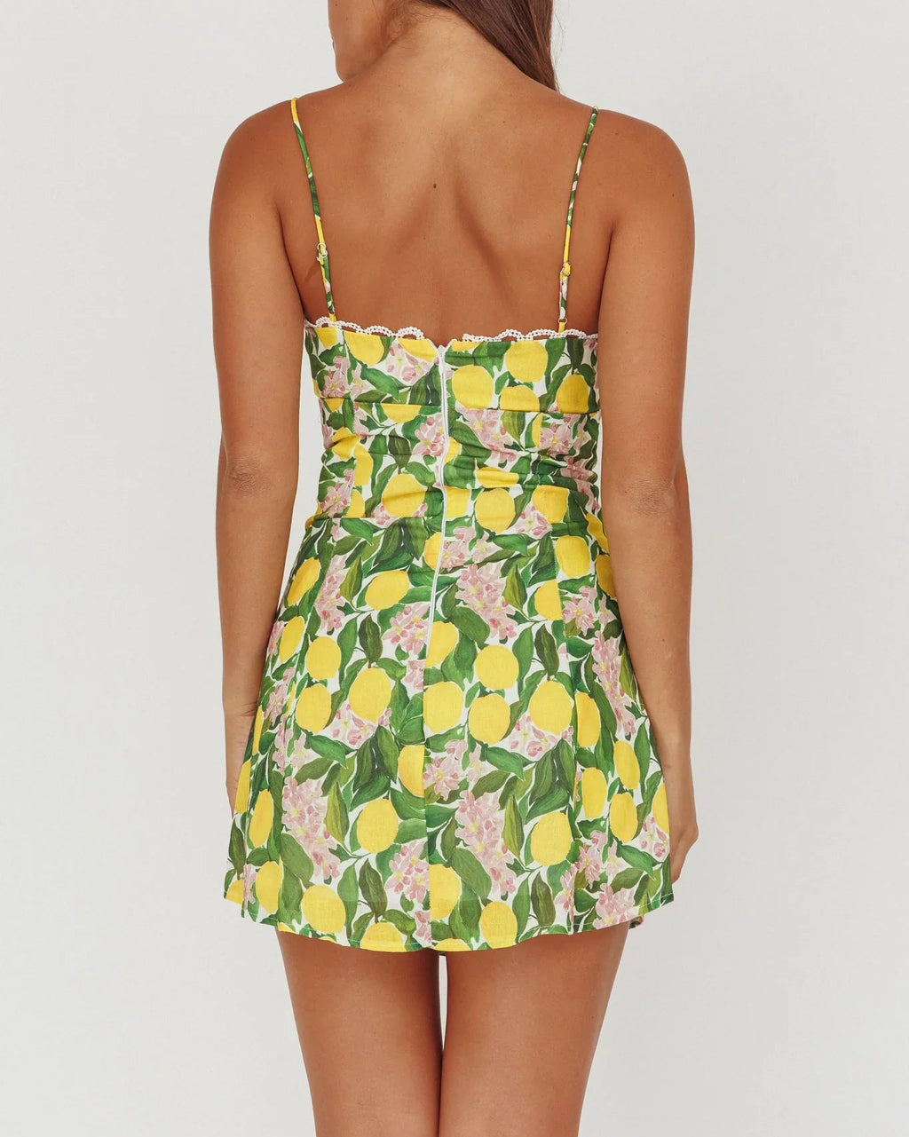 Chamberlain Scallop Trim Mini Dress Citrus Lemon