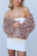 Bambi Faux Fur Jacket - Chocolate