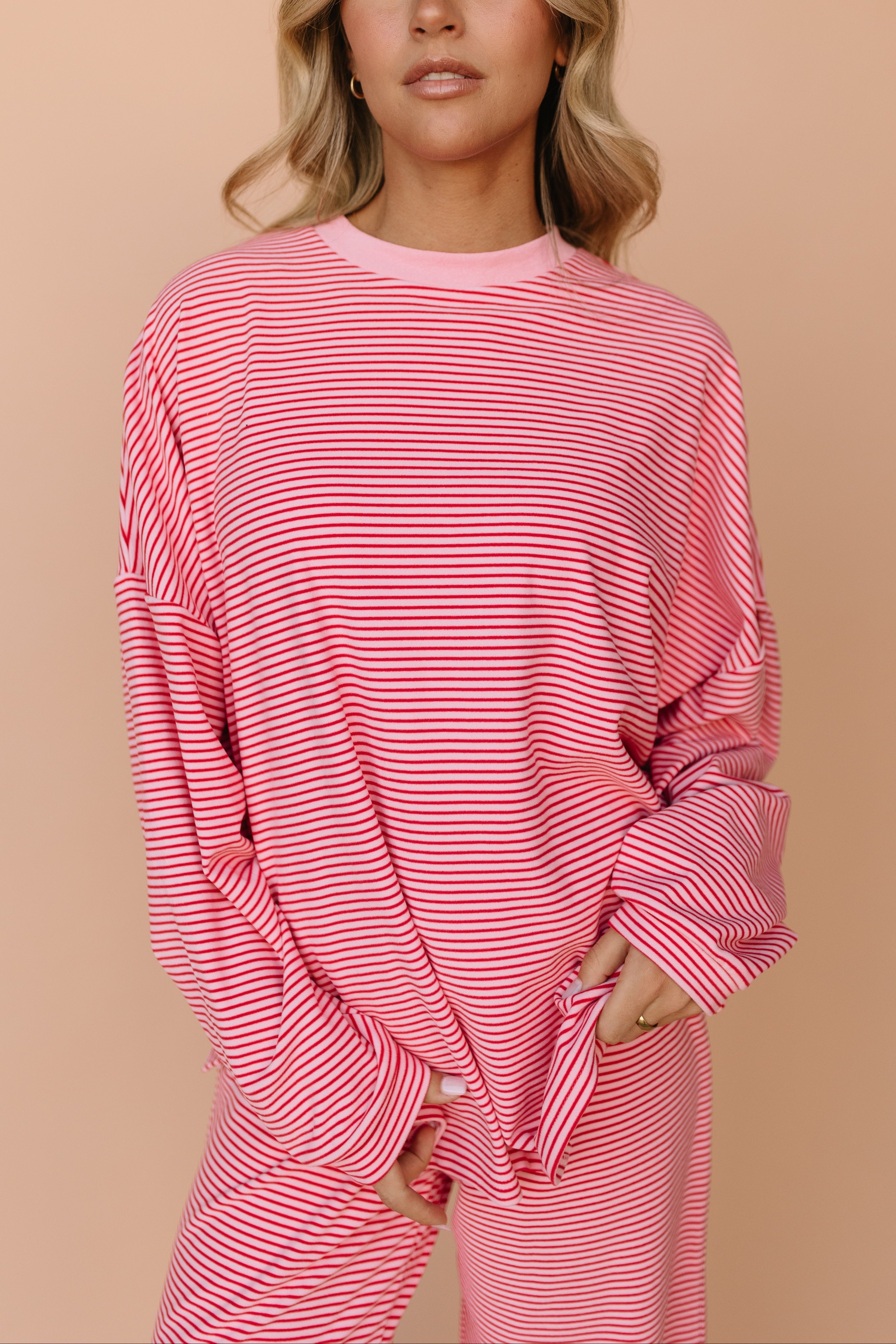 FINAL SALE - Porter Fleece Stripe Top