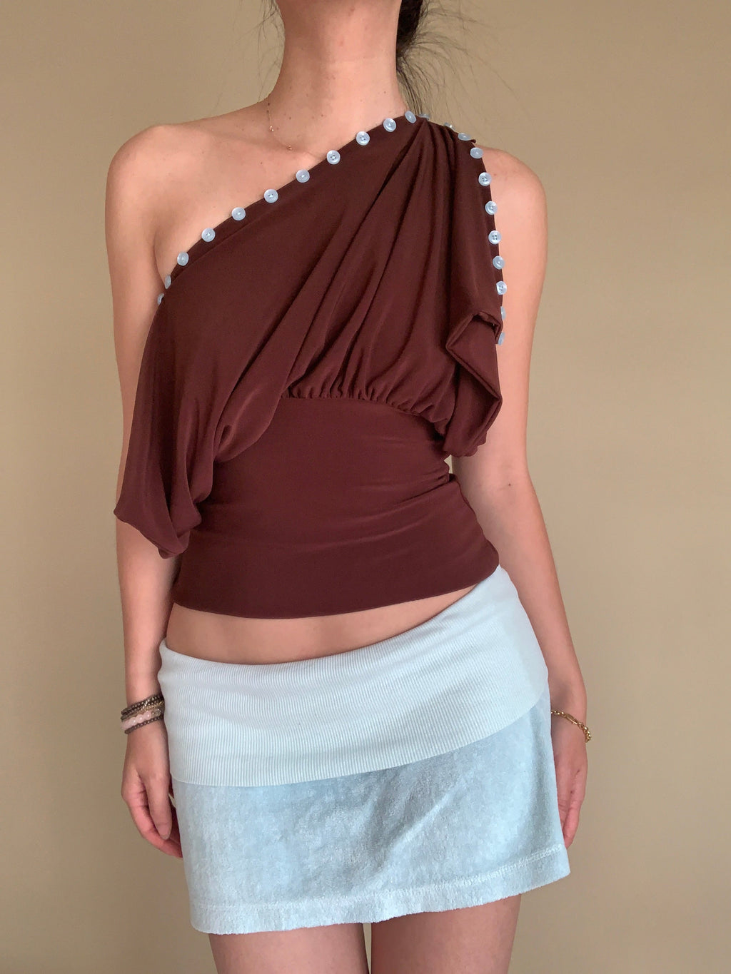 Cai Button Top - Espresso