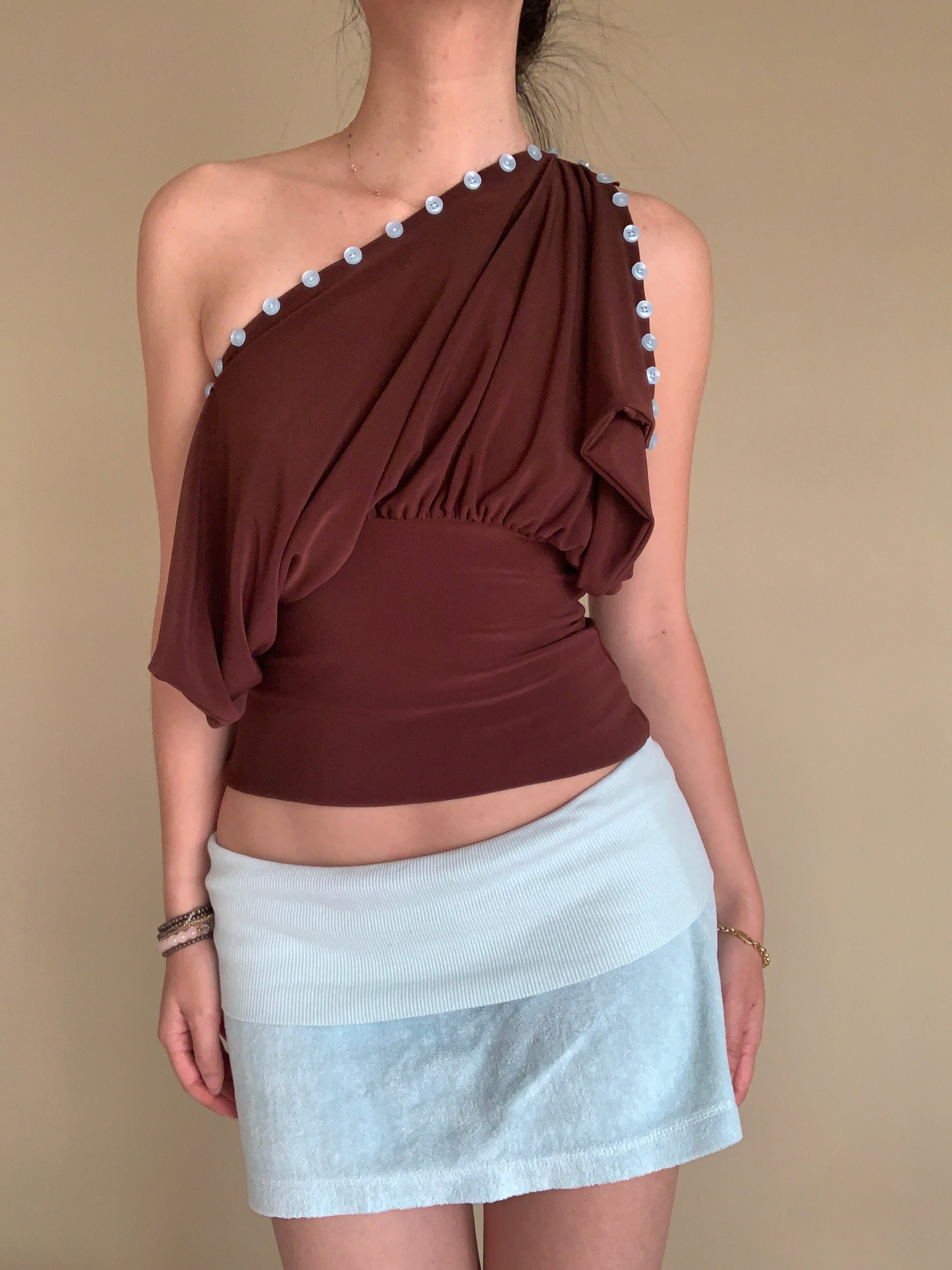 Cai Button Top - Espresso