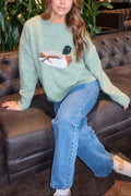 Duck Knit Sweater in Sage