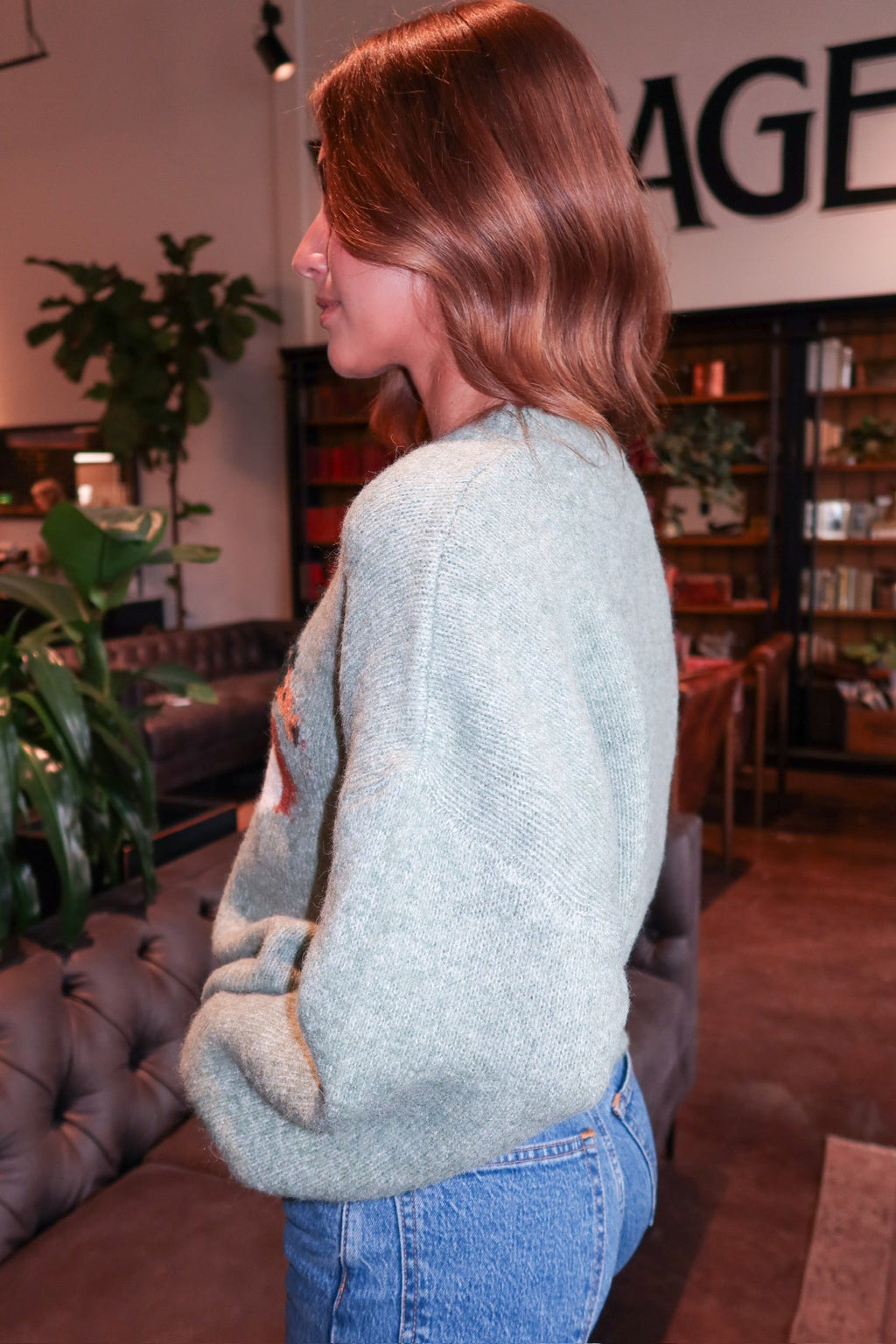 Duck Knit Sweater in Sage