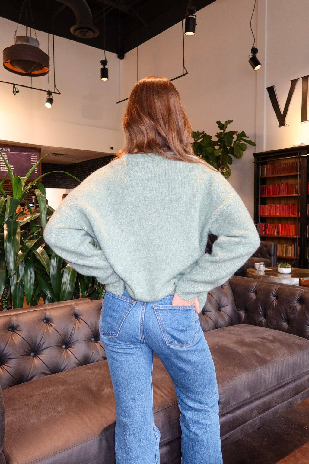 Duck Knit Sweater in Sage