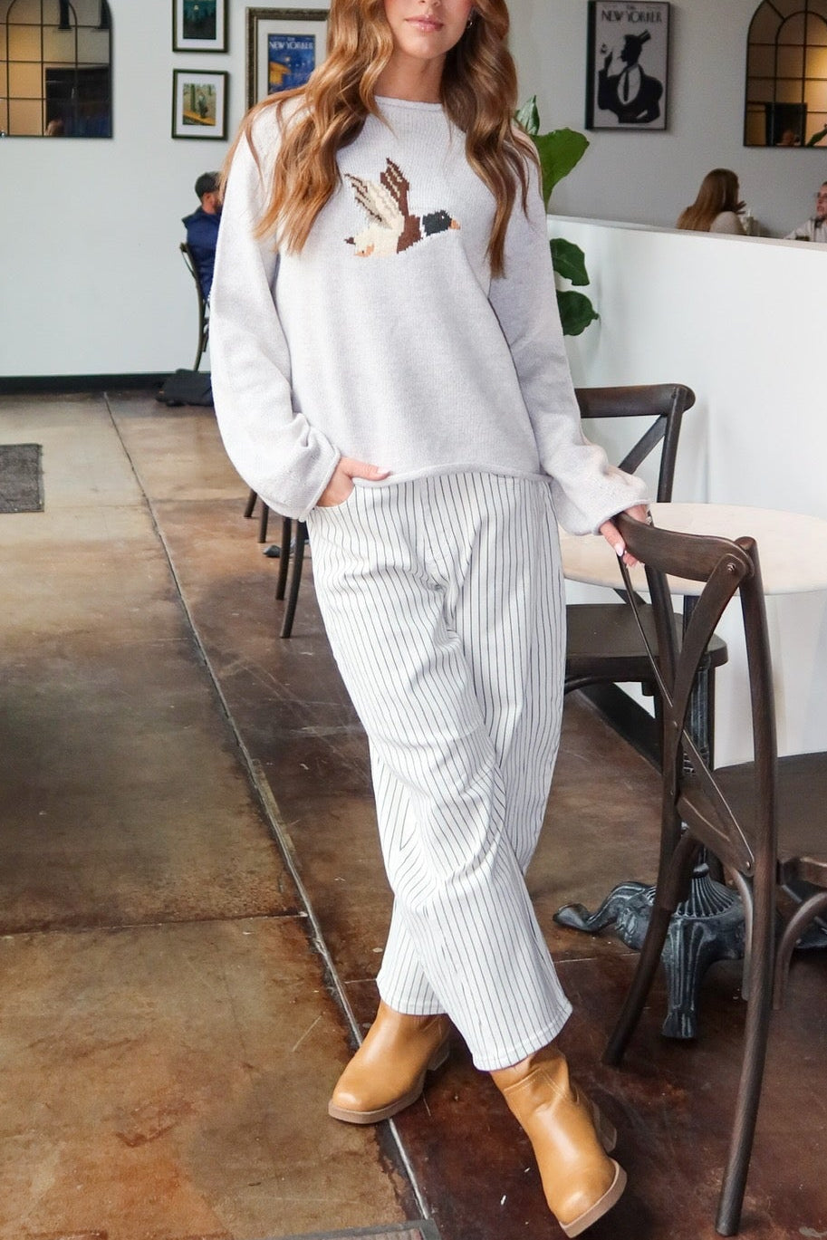 Take Flight Duck Sweater in Heather Oat