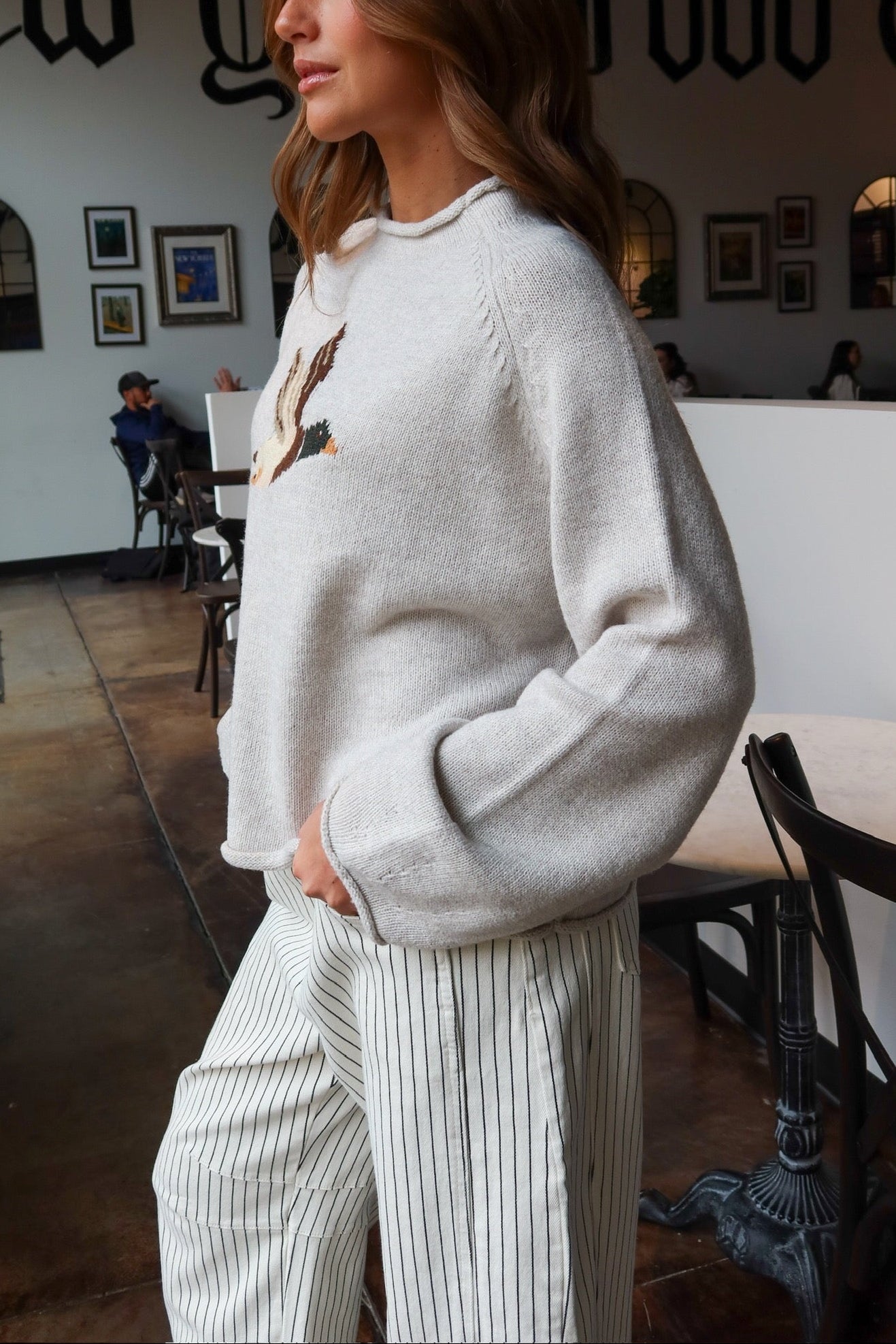 Take Flight Duck Sweater in Heather Oat