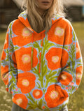 Floral Pattern Art Print Casual Sweatshirt