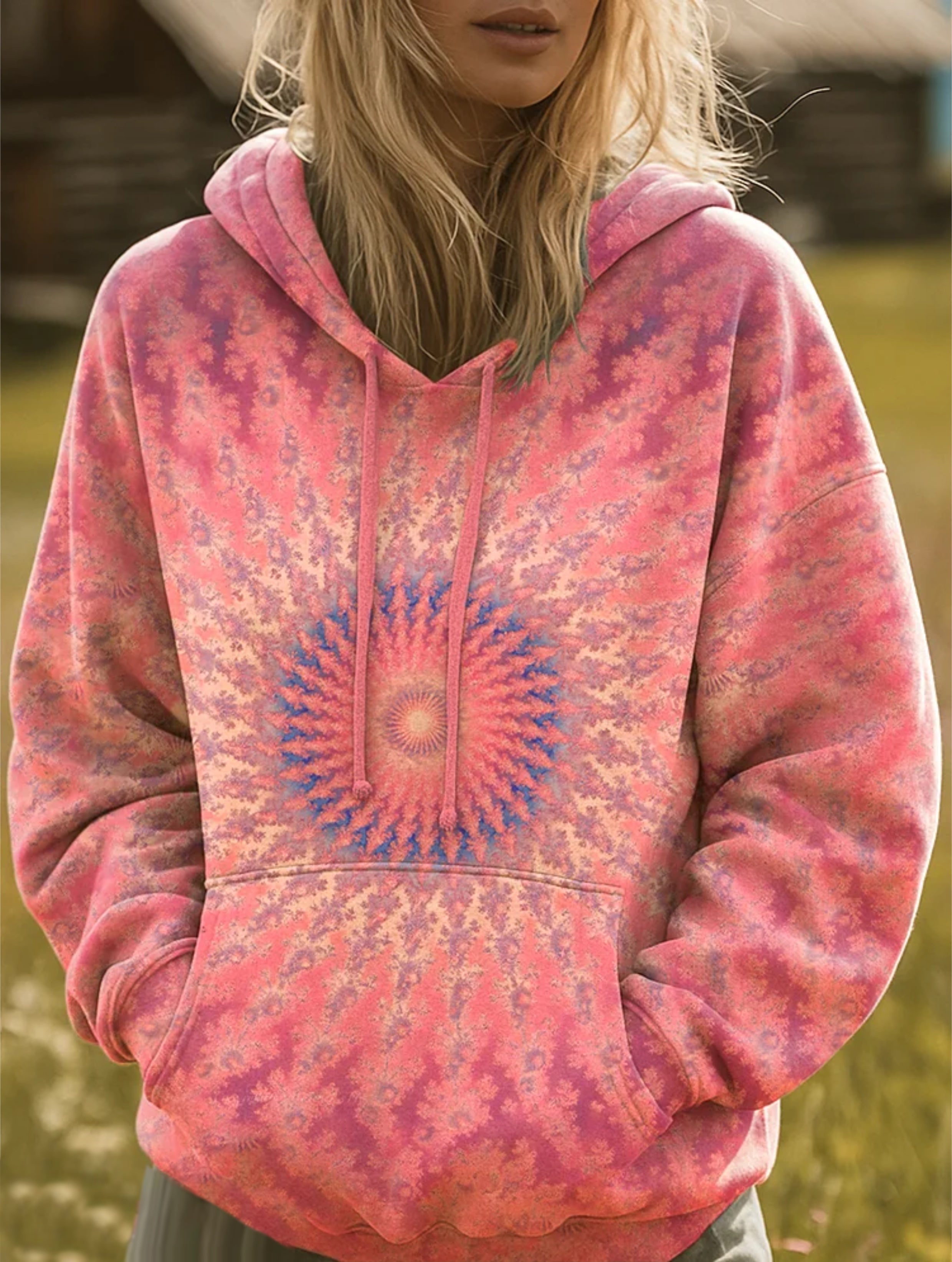 Kaleidoscope Tie Dye Art Print Casual Hoodie Sweatshirt