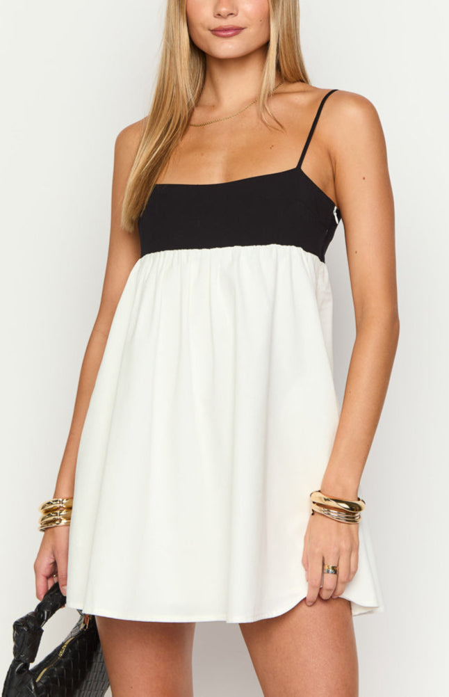 Karia White Contrast Mini Dress