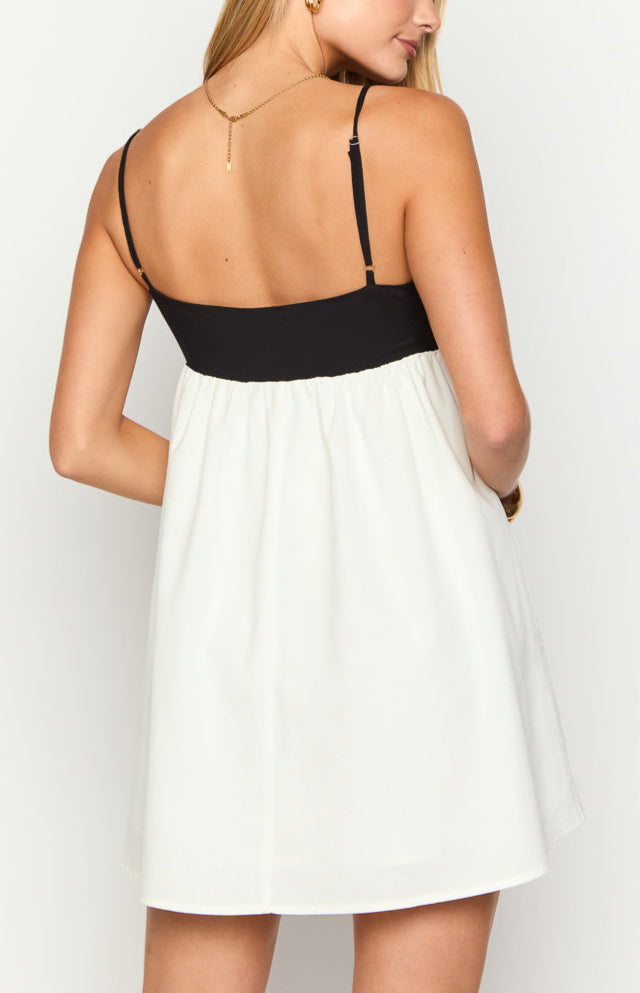 Karia White Contrast Mini Dress