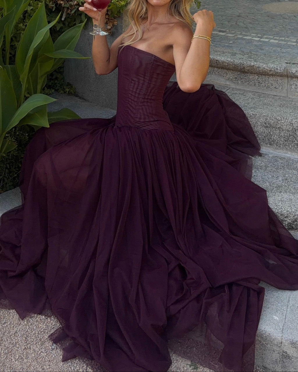 Strapless Corset Tulle Ball Gown
