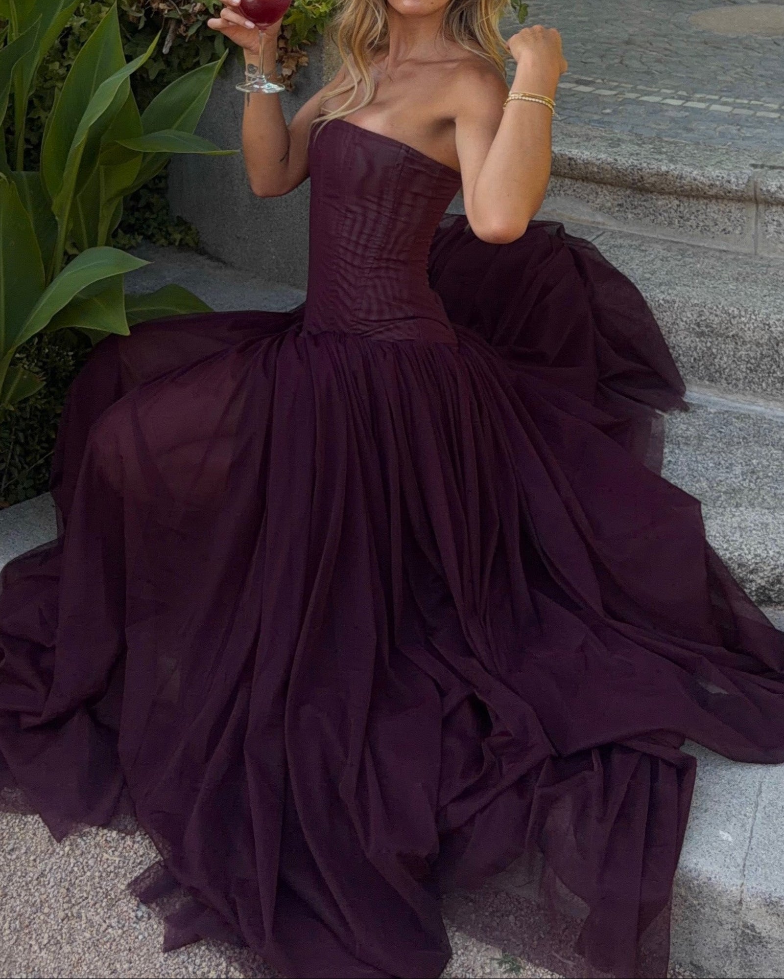 Strapless Corset Tulle Ball Gown