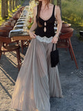 Black Cutout Bodice Gray Tulle Maxi Dress