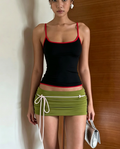Red Piping Spaghetti Strap Cami Top