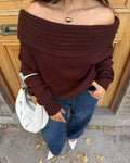 Ribbed Off-Shoulder Sweater