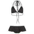 Bohemian Polka Dot Halter Tie Ruffled Bikini Set