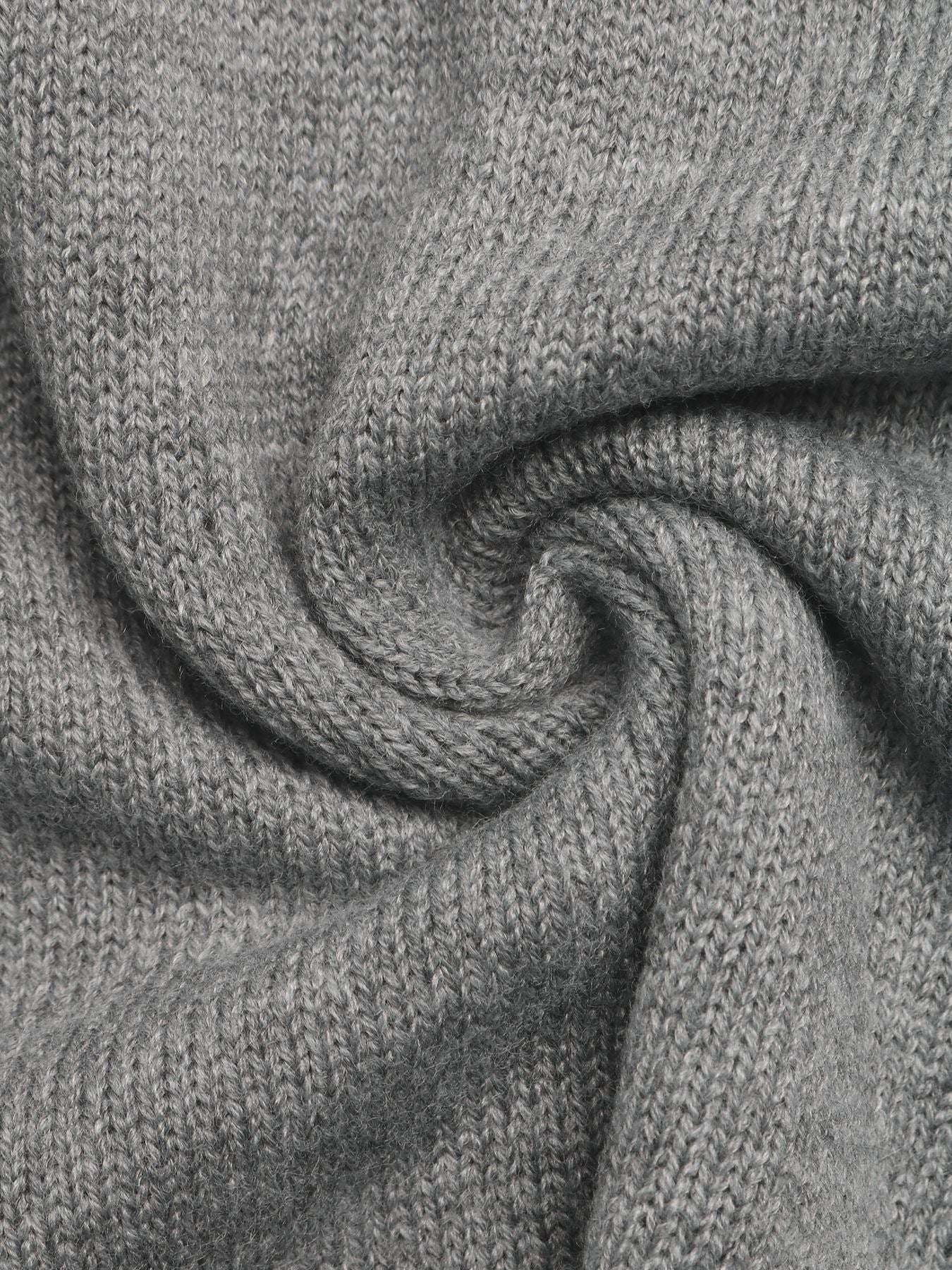 Two-Tone Polo Collar Faux Two-Piece Knit Sweater