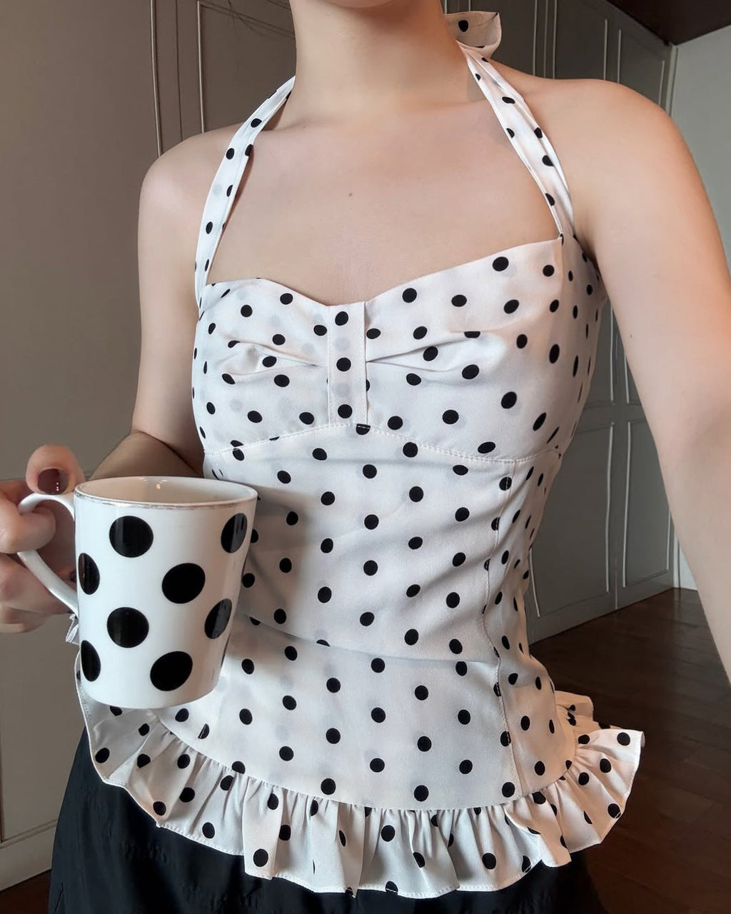 Boho Polka Dot Halter Cami Top Collection