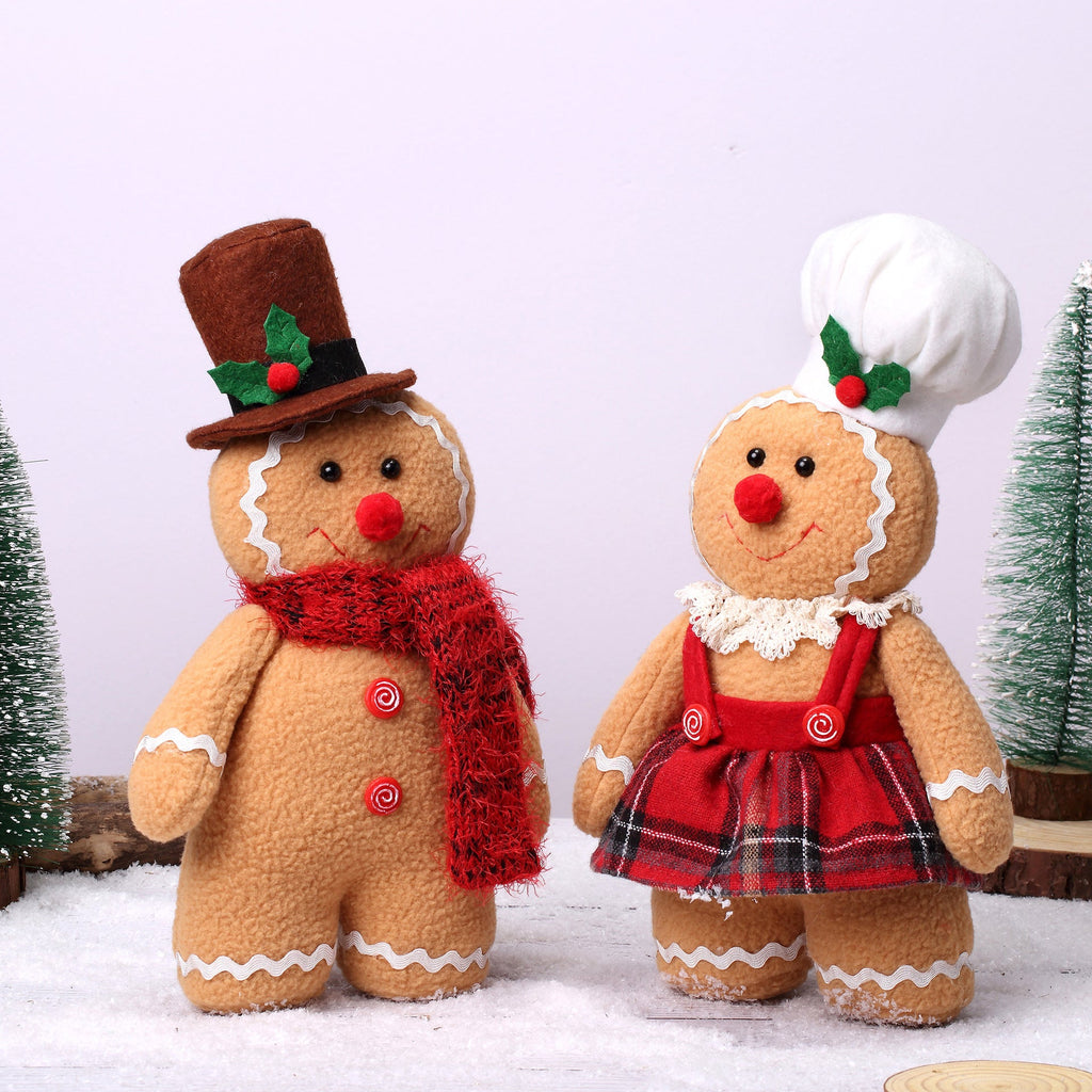 Christmas Decoration Gingerbread Man Baby Doll Decoration Wool Dwarf Doll