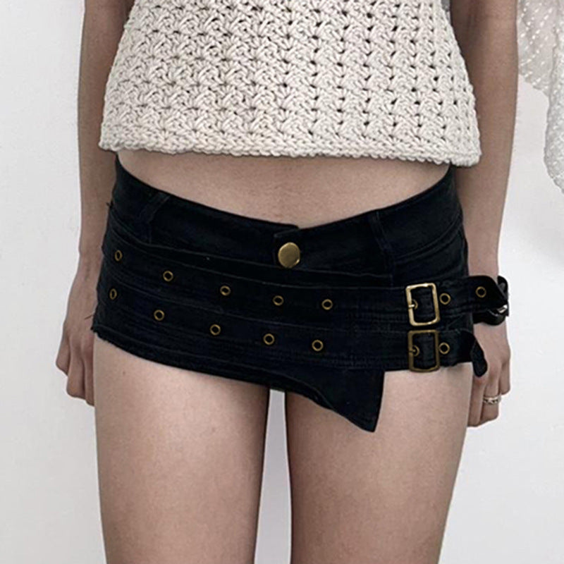 Boho Rhinestone Hollow-Out Circle Bandeau & Shorts Set