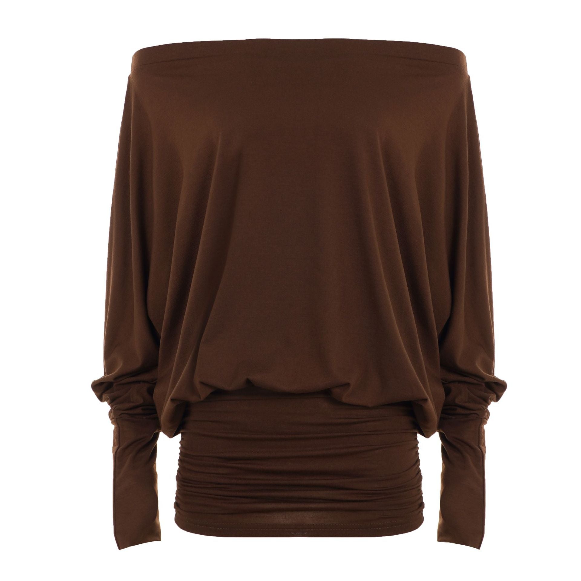 Boho Off-Shoulder Ruched Waist Long Sleeve Top Collection