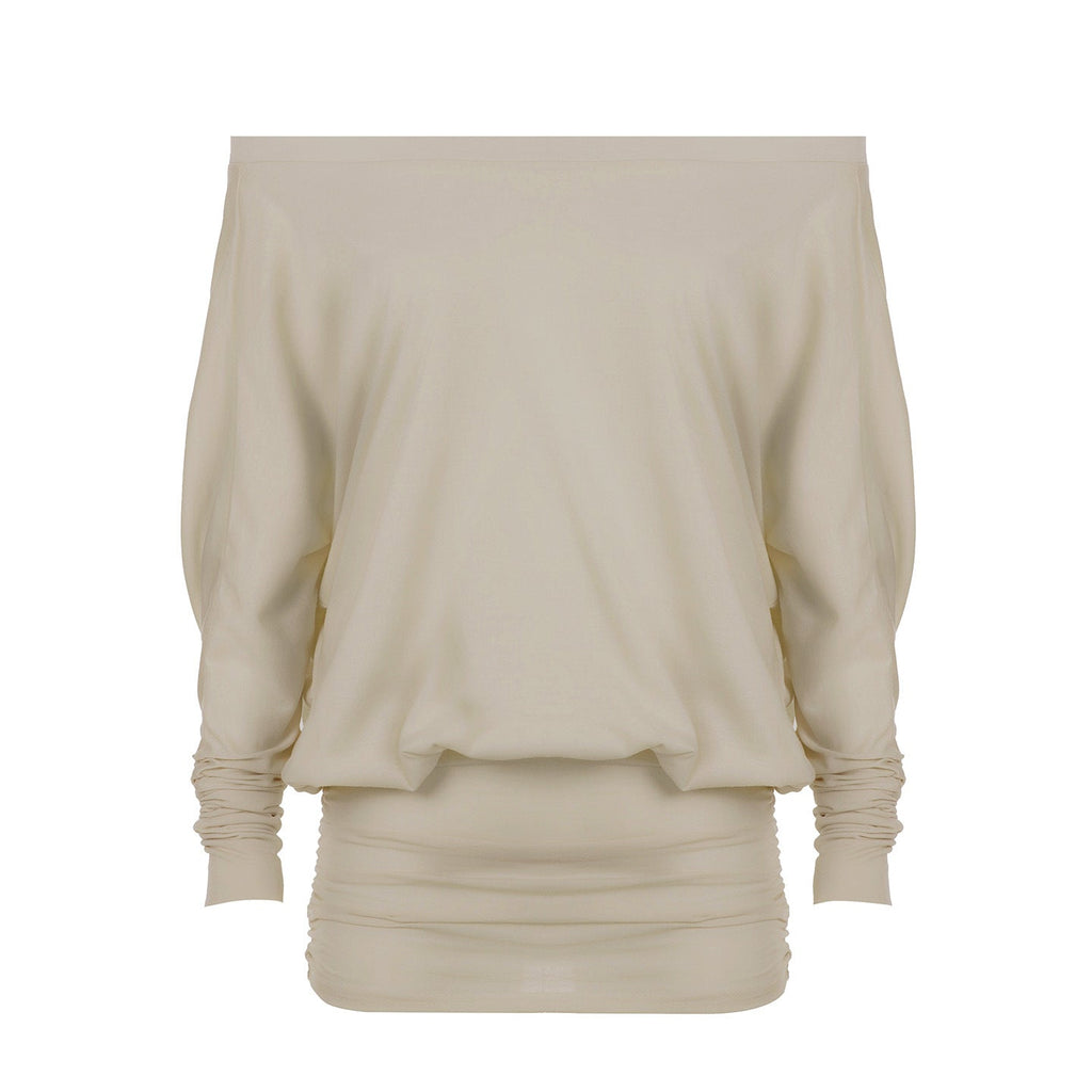 Boho Off-Shoulder Ruched Waist Long Sleeve Top Collection