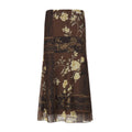 Bohemian Vintage Floral Paisley Patchwork Chiffon Maxi Skirt