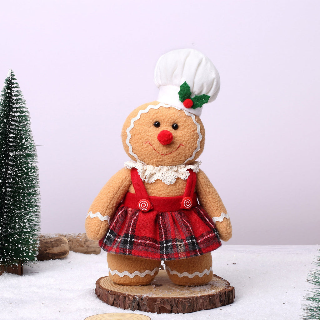 Christmas Decoration Gingerbread Man Baby Doll Decoration Wool Dwarf Doll