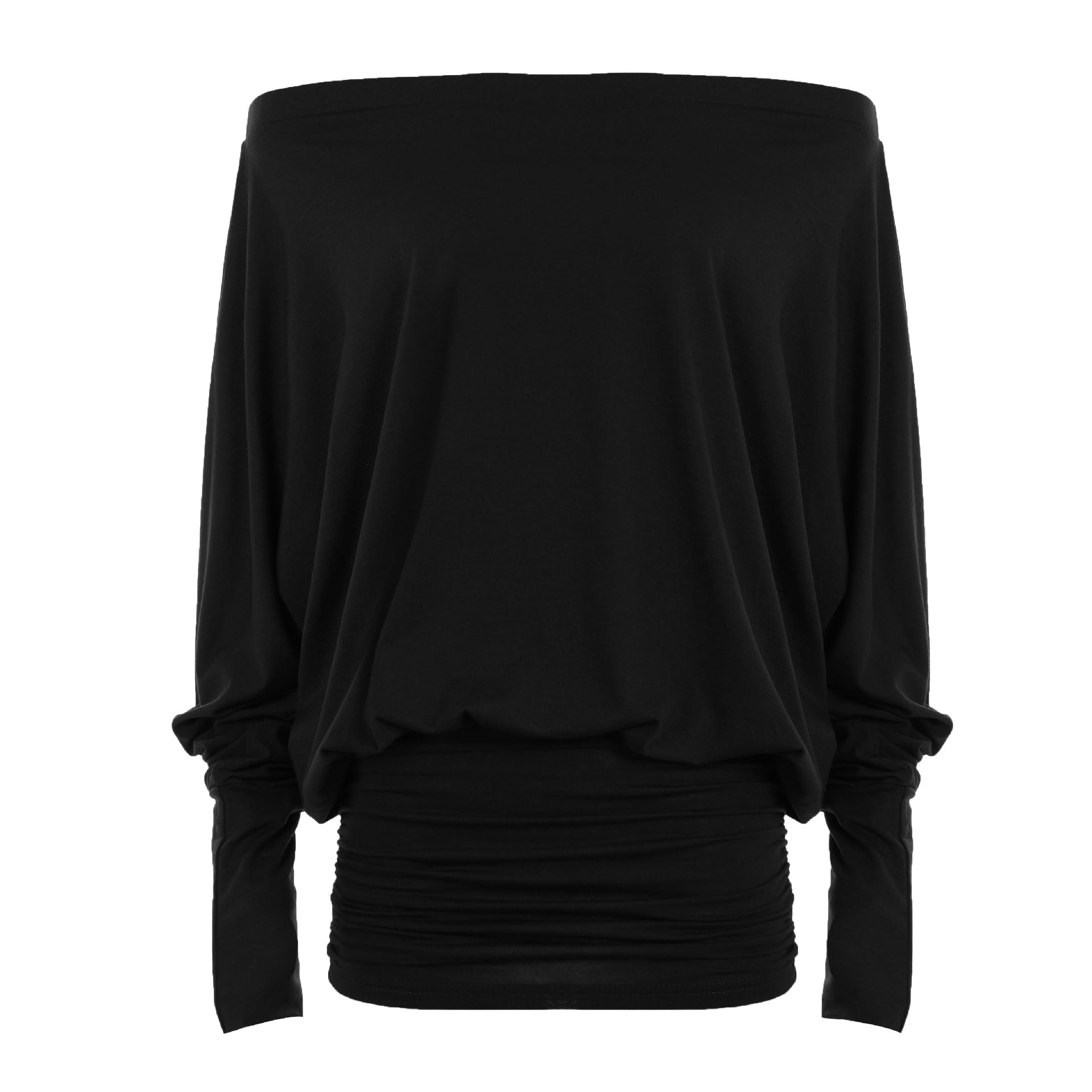 Boho Off-Shoulder Ruched Waist Long Sleeve Top Collection