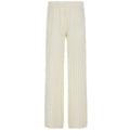 Off-White Textured Crochet Bohemian Wide-Leg Pants