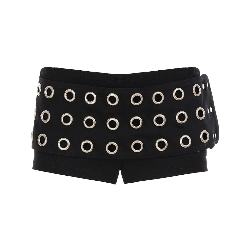 Boho Rhinestone Hollow-Out Circle Bandeau & Shorts Set