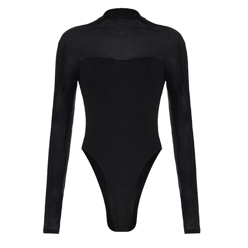 Boho Sheer Mesh Printed Long Sleeve Bodysuit Collection