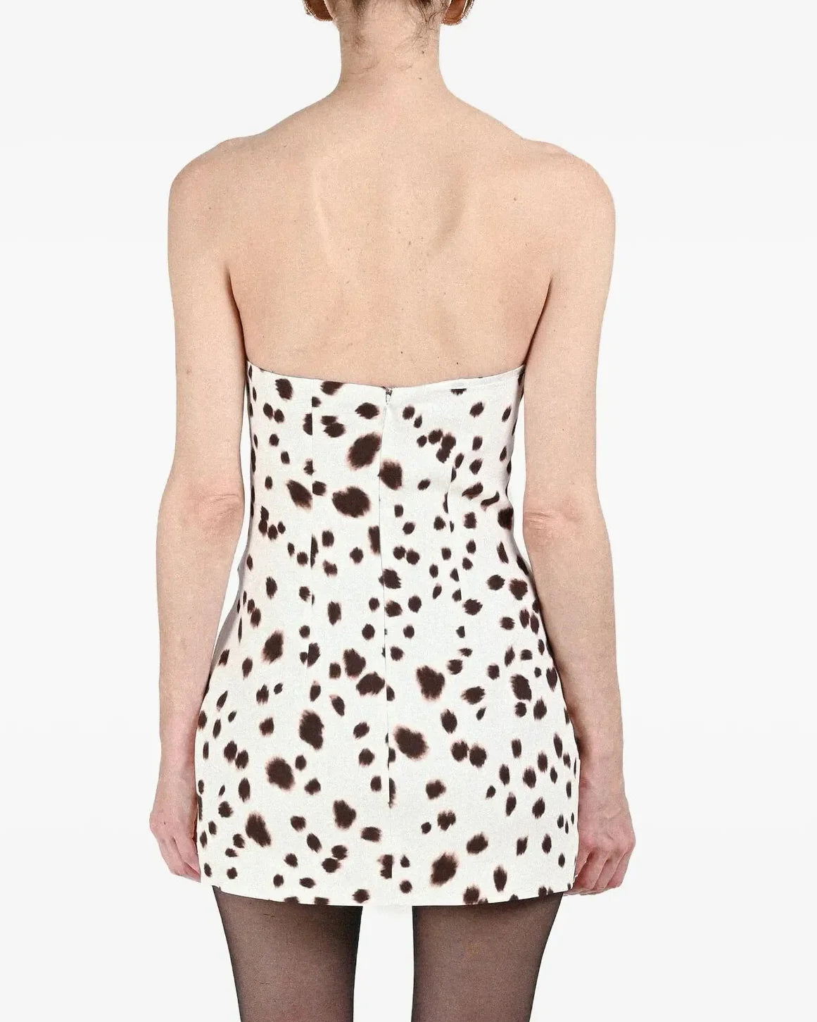 Vintage American Leopard Print Strapless Ruched Waist-Cinching Mini Dress | Y2K Sexy Bodycon Dress