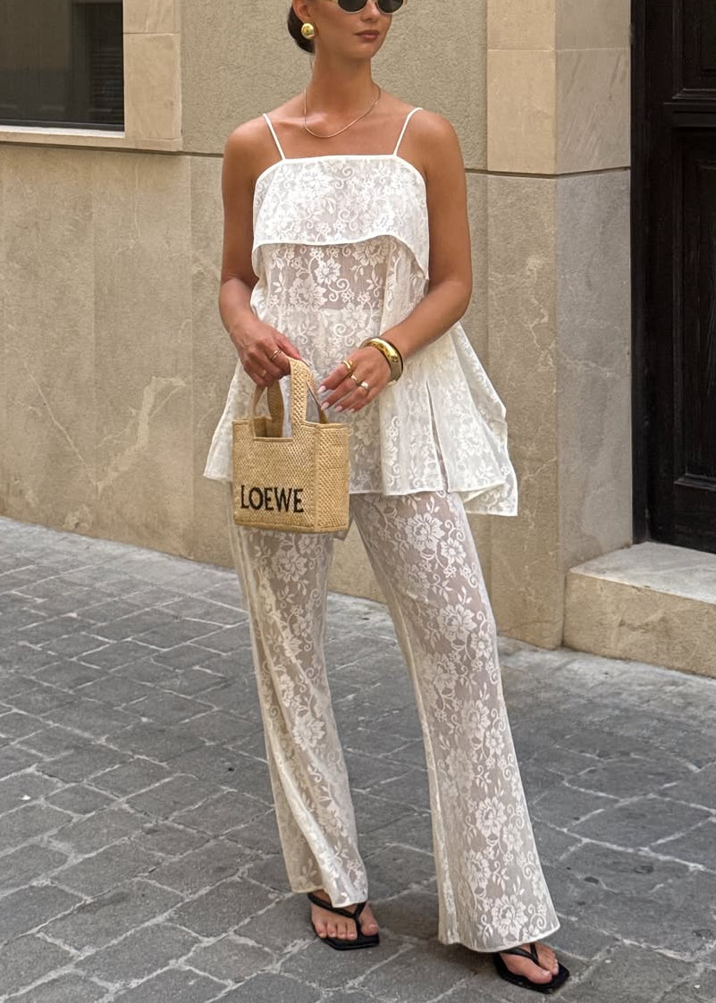 White Lace Two-Piece Set