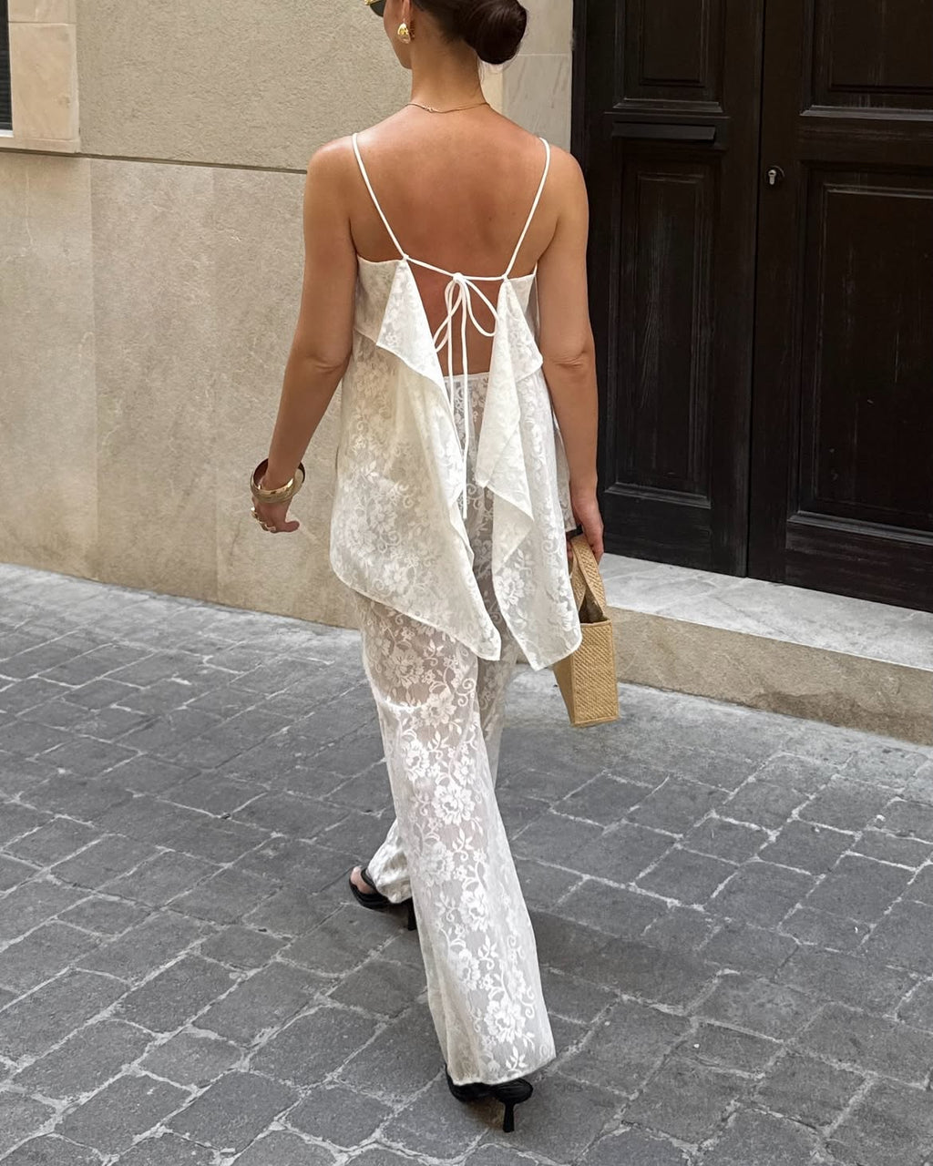 White Lace Two-Piece Set