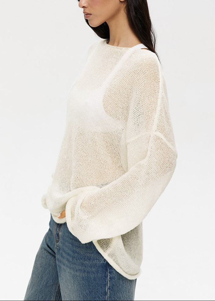 Lightweight See Through Knit Blouse