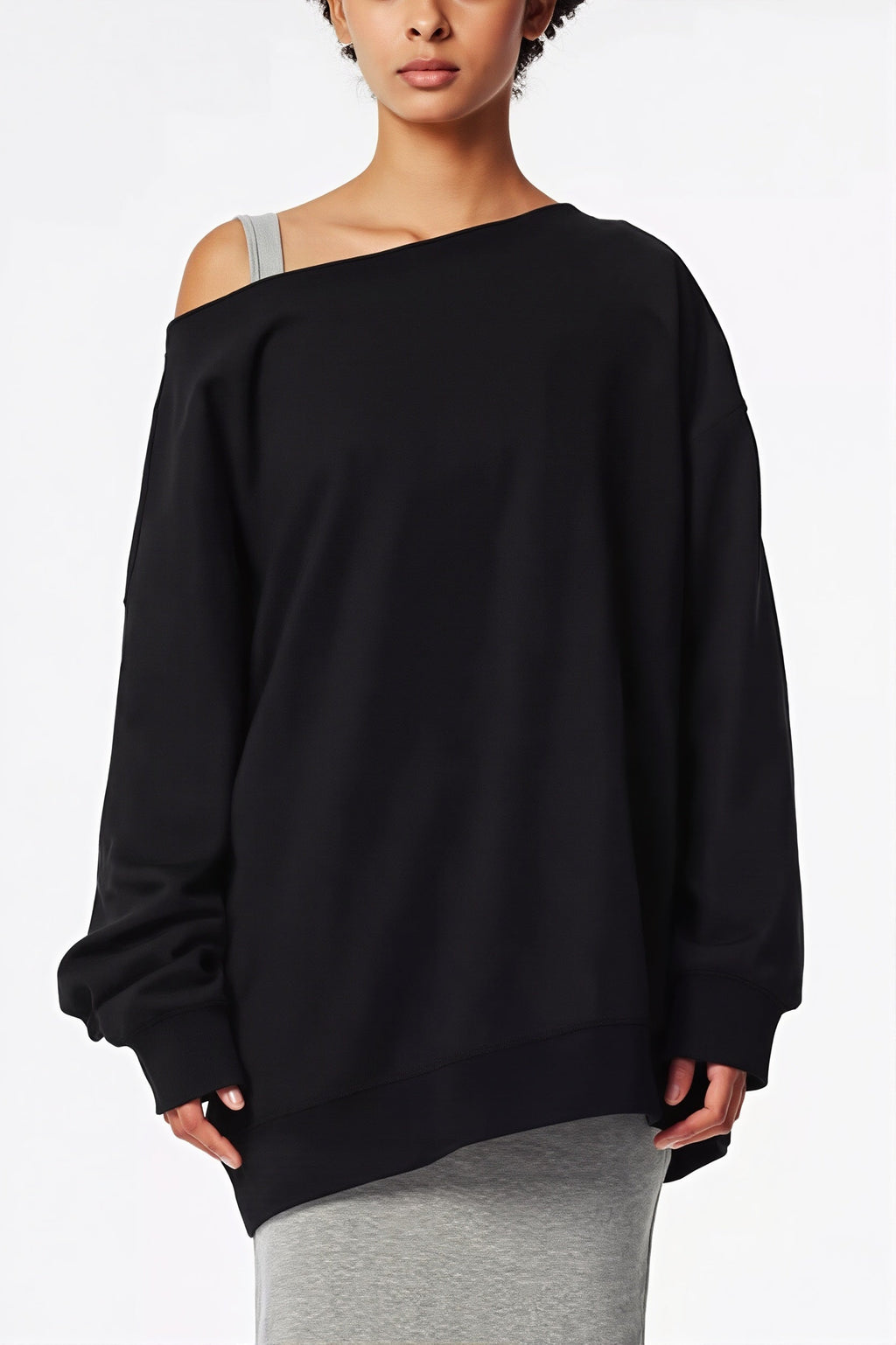 Off Shoulder Oversized Pullover Sweatshirt