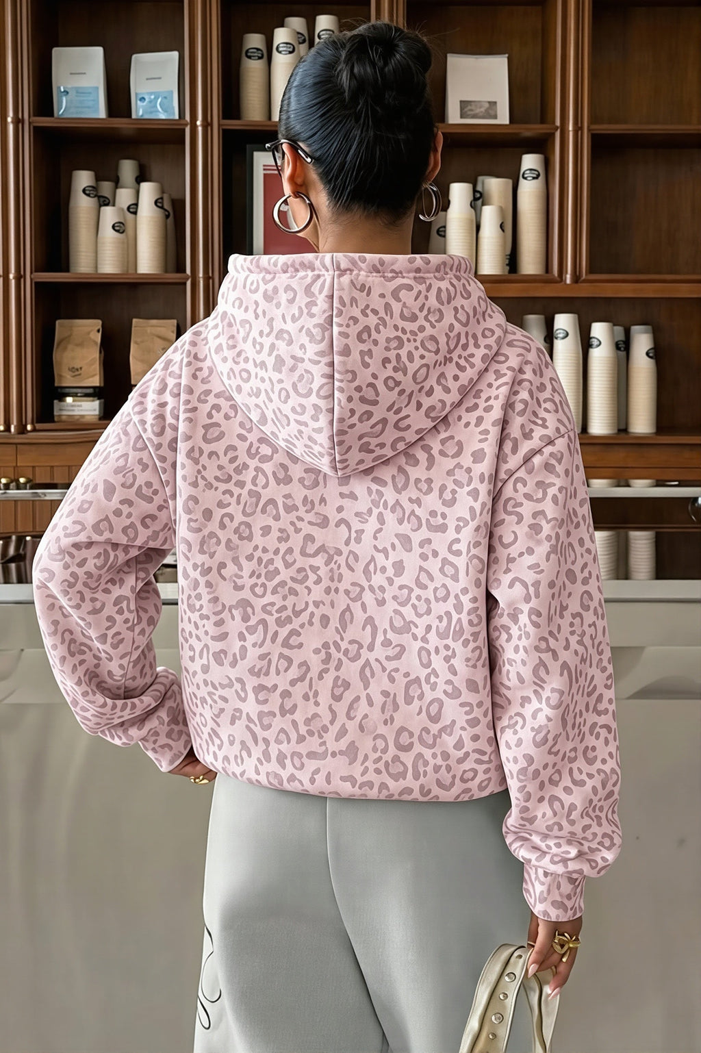 Leopard Print Casual Chic Hoodie