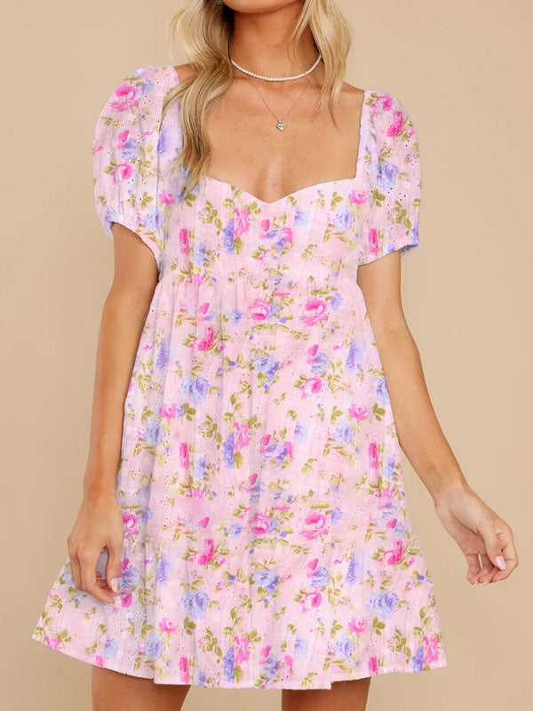 Floral v neck dress