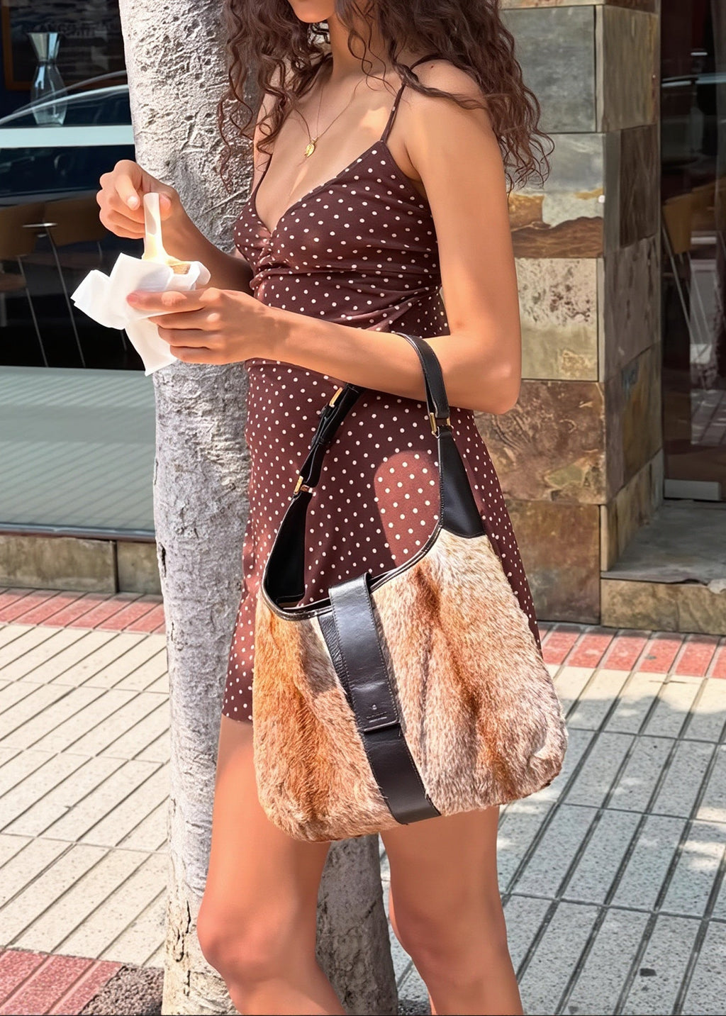 Solid Polka Dot Slim Cami Mini Dress